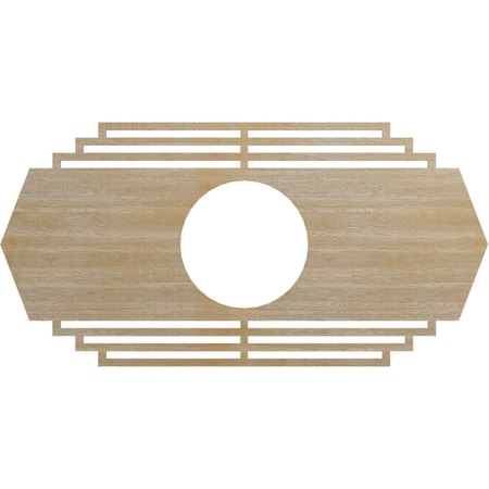 Ekena Millwork Chrysler Wood Fretwork Pierced Ceiling Medallion, Hickory, 30"W x 15"H x 7 7/8"ID x 1/4"T CMWP30X15X0250CSHI